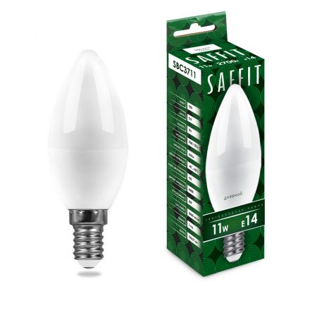 Лампа светодиодная LED 11вт Е14 теплый матовая свеча